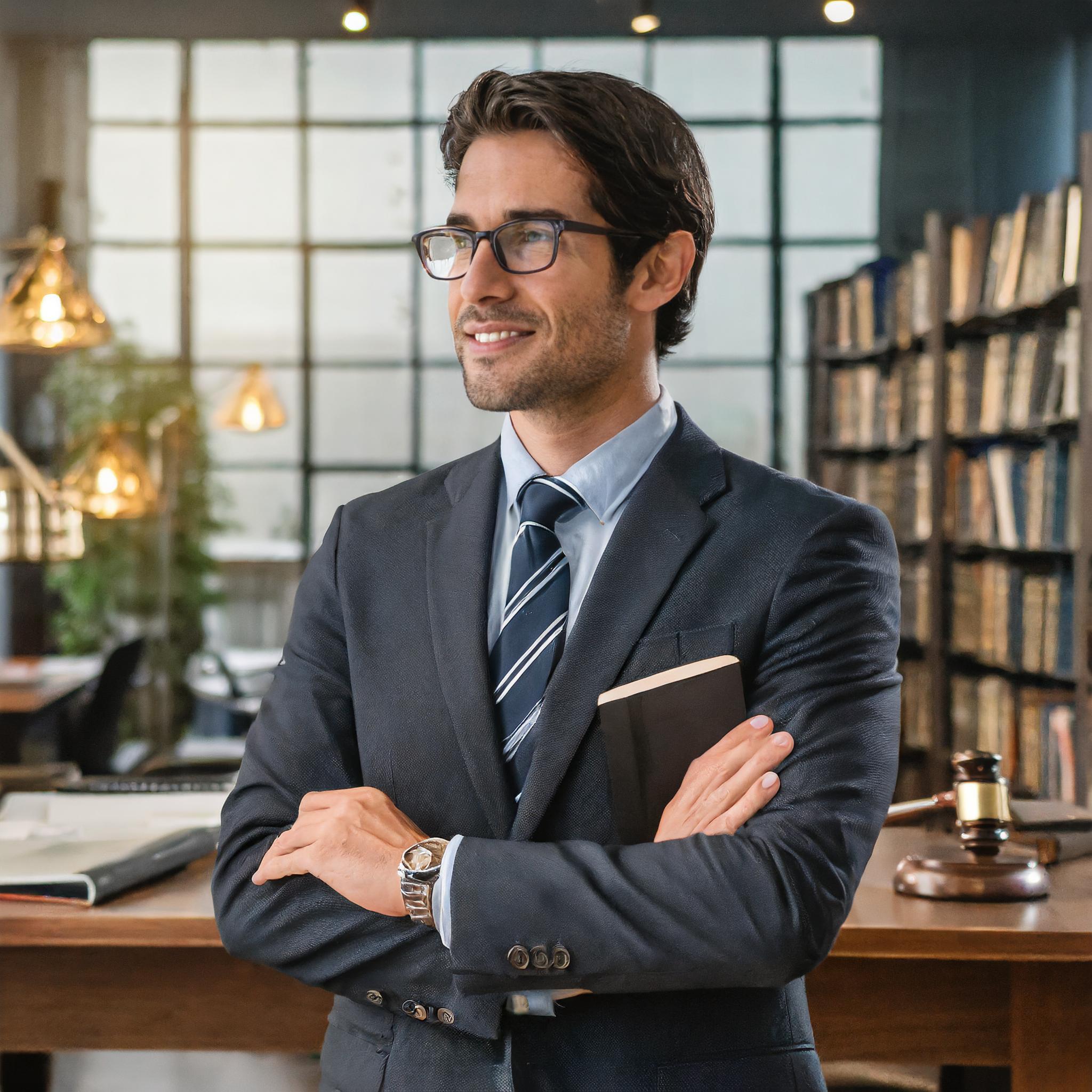 Person im formellen Business-Outfit, aufmerksam und fokussiert