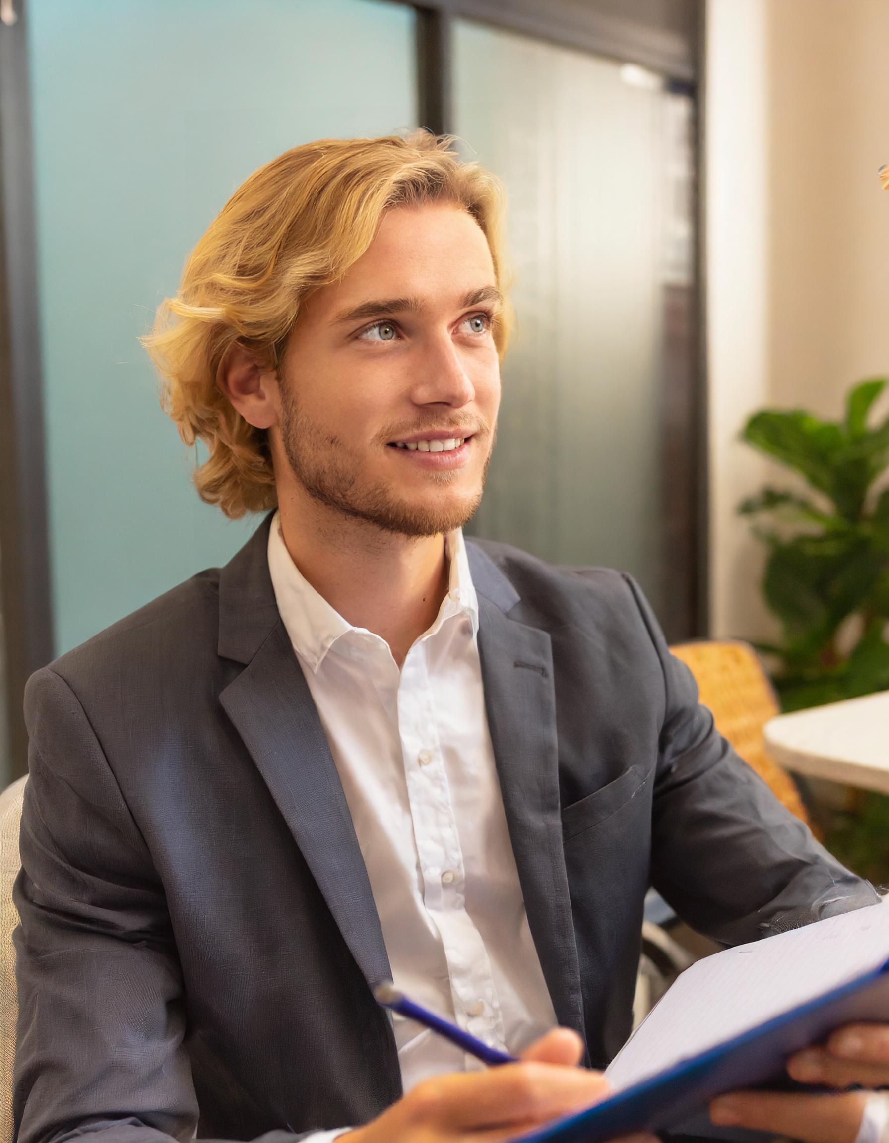 Person im formellen Business-Outfit, professionell und seriös